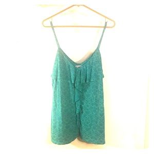 Teal, Ruffle Tank Top